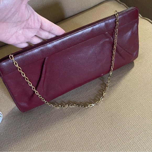 Frenchy Of California Vintage Burgundy Shoulder Bag leather Medium Size - Picture 8 of 16